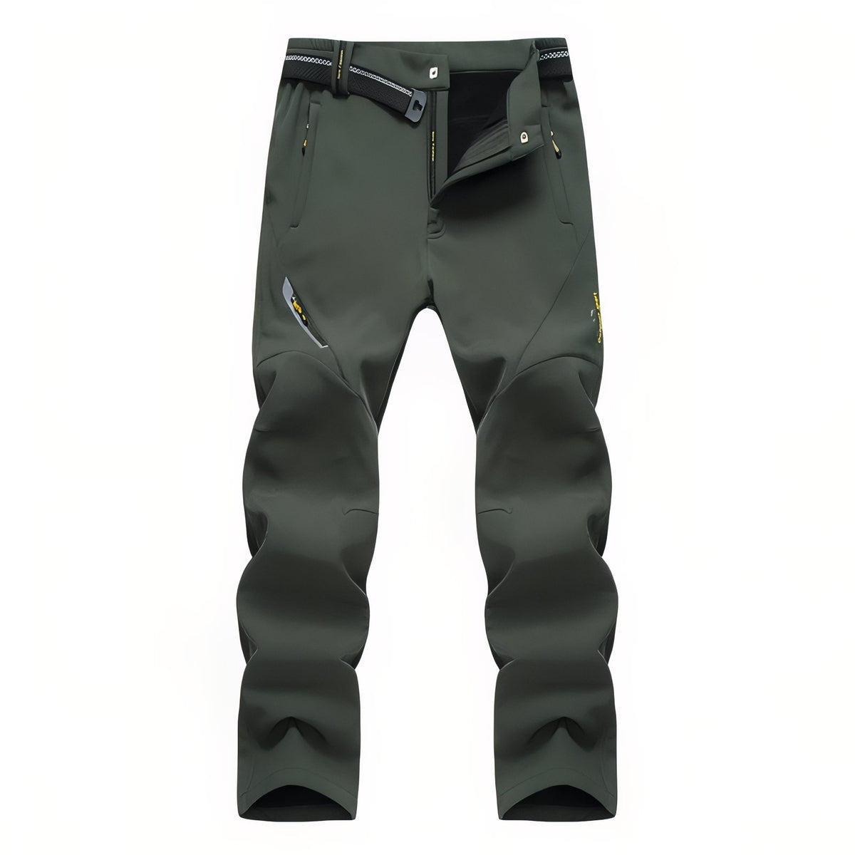 Men's Fleece-Lined Hiking Pants - Dark Green