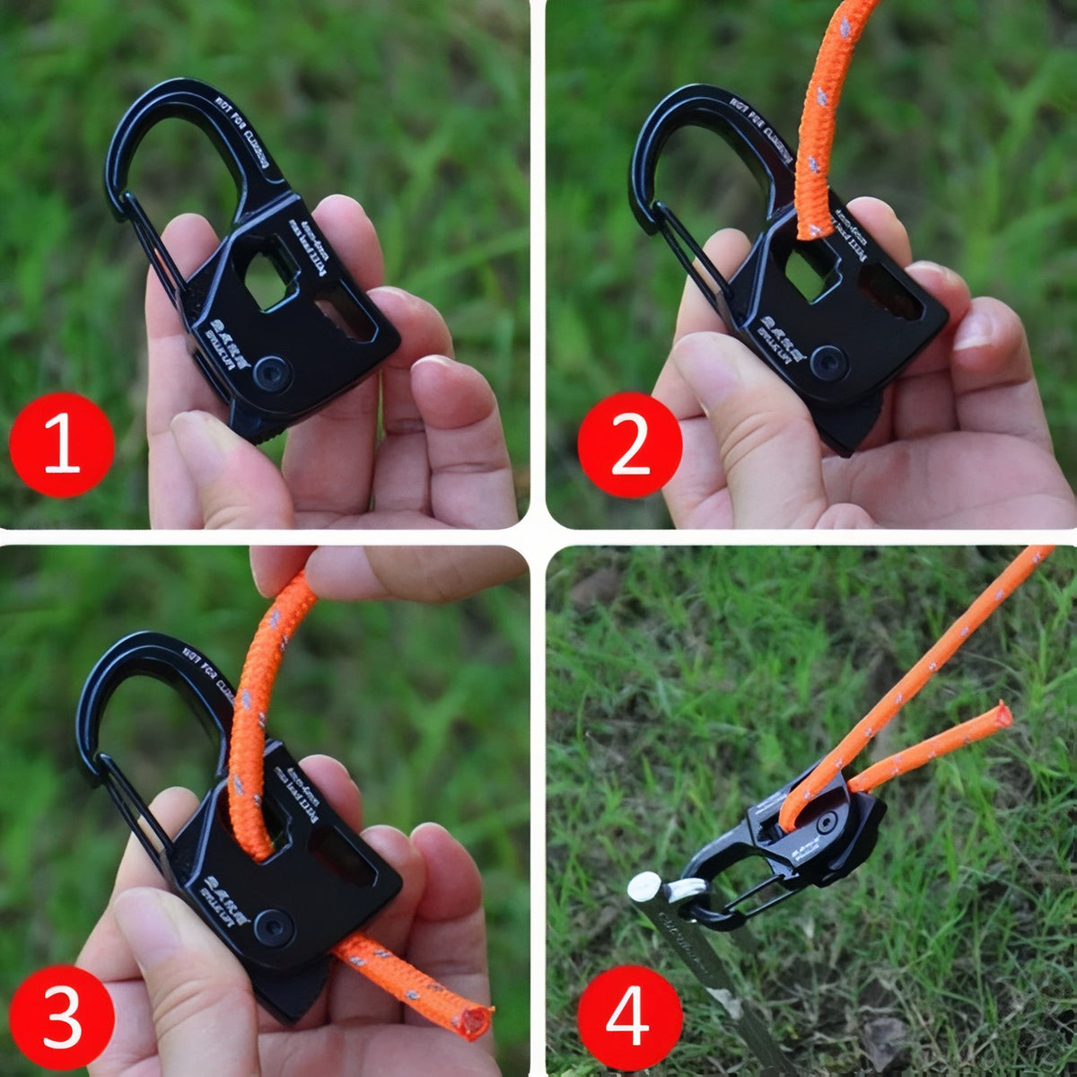 Tent Rope Tensioner for outdoor use - Ebony Black