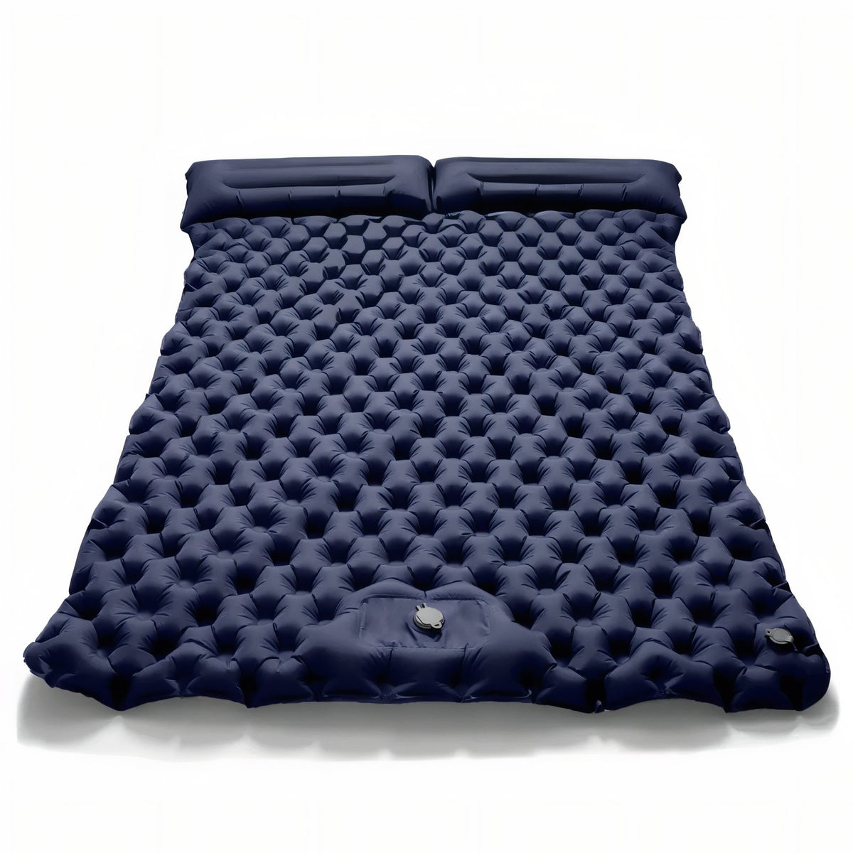 Matelas Gonflable Randonnée 2 Personnes Avec Coussin - Bleu Marine