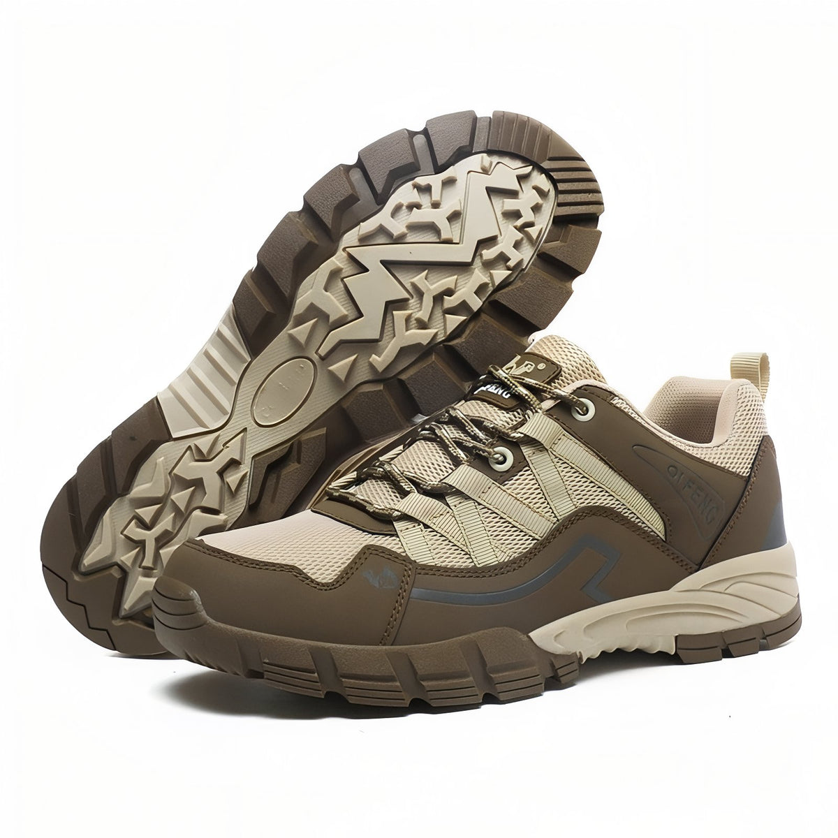 Men's Low Hiking Shoe - Beige and Brown