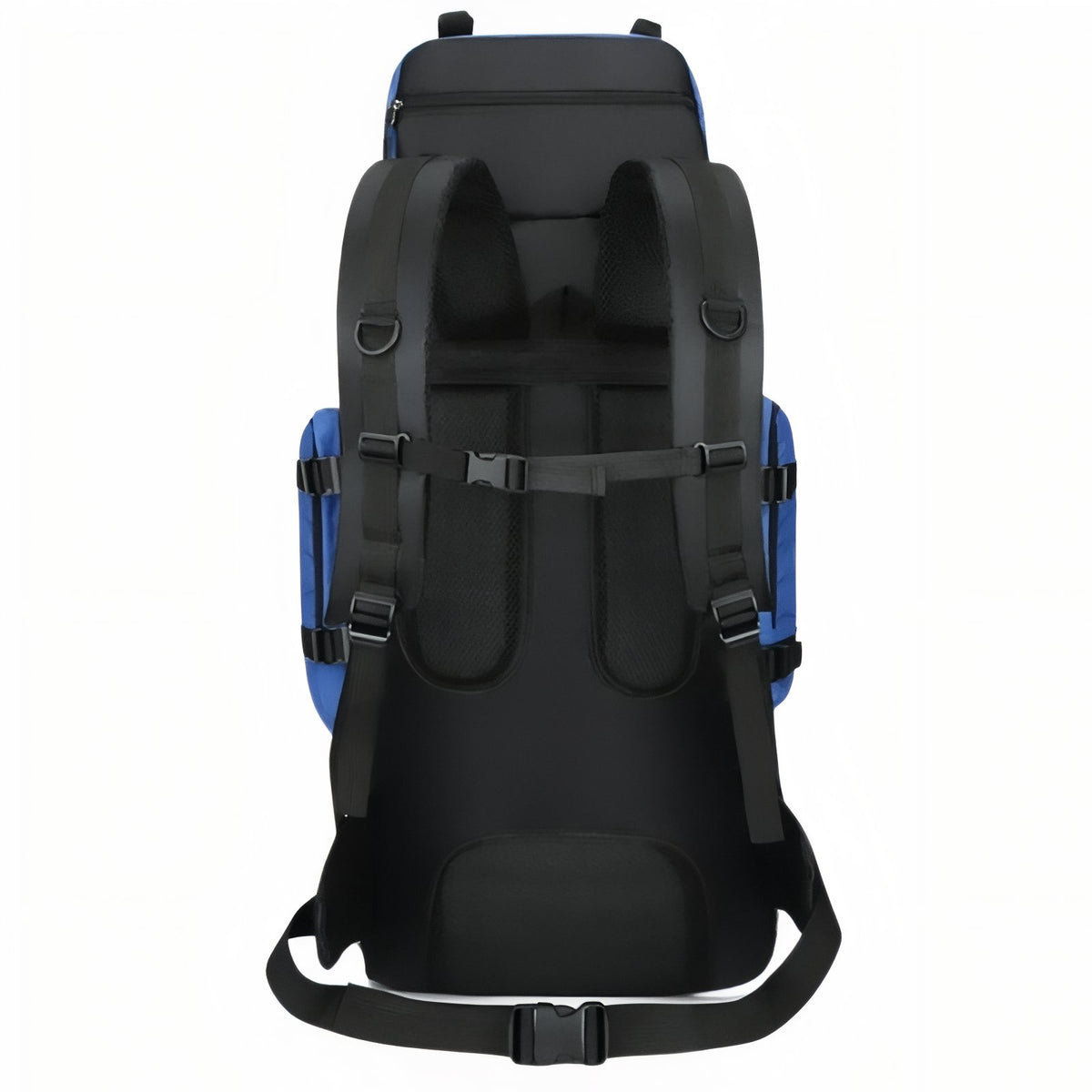 Trekking Backpack rear view with straps - Light Blue - Red - Green - Navy Blue - Black