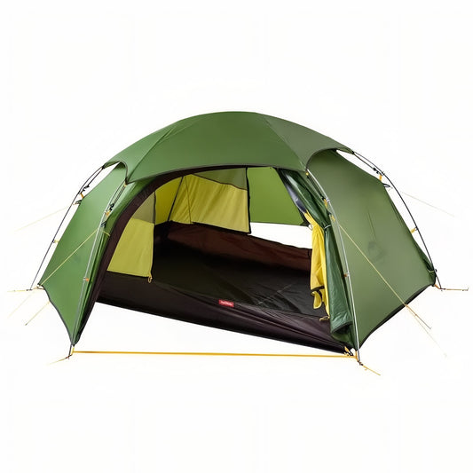 2-Person Dome Tent - Olive Green and Yellow