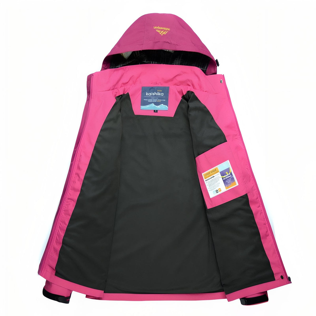 Veste Randonnée Femme Imperméable Et Respirante intérieur avec étiquette - Rose Fuchsia - Rouge - Noir - Violet - Vert
