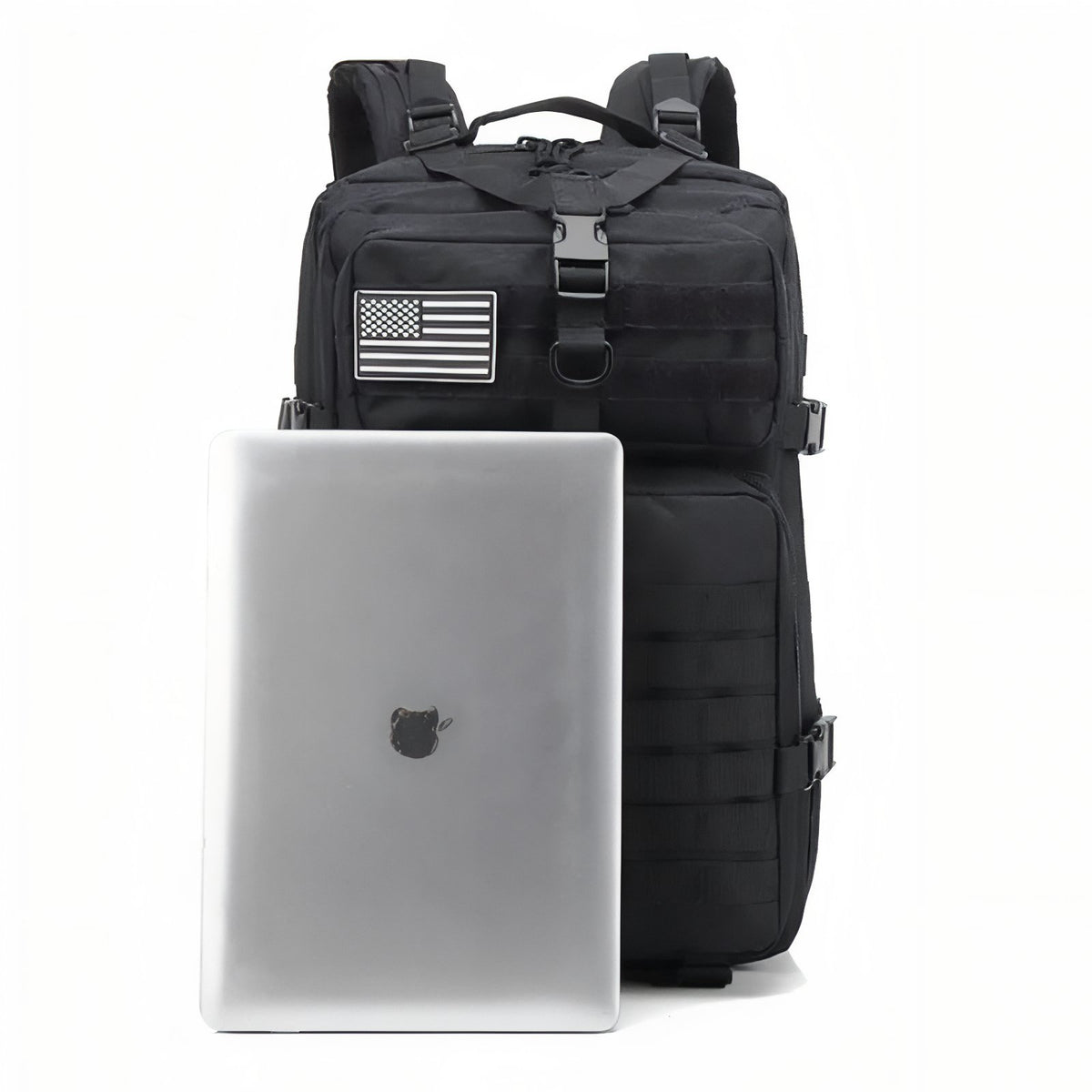 Sac à Dos Randonnée Militaire portée avec ordinateur - Beige - Noir - Vert