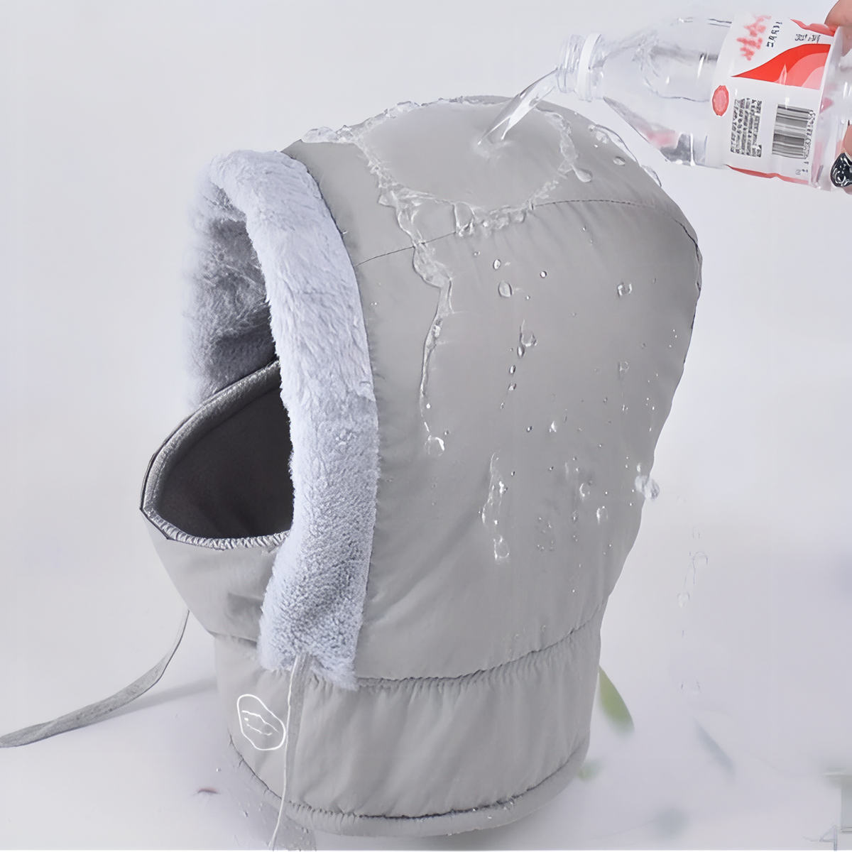 Cagoule Chaude Bataclava gros plan matière imperméable - Gris Clair - Beige - Noir Ébène - Bleu Marine - Marron - Gris Foncé - Rose Pâle - Blanc