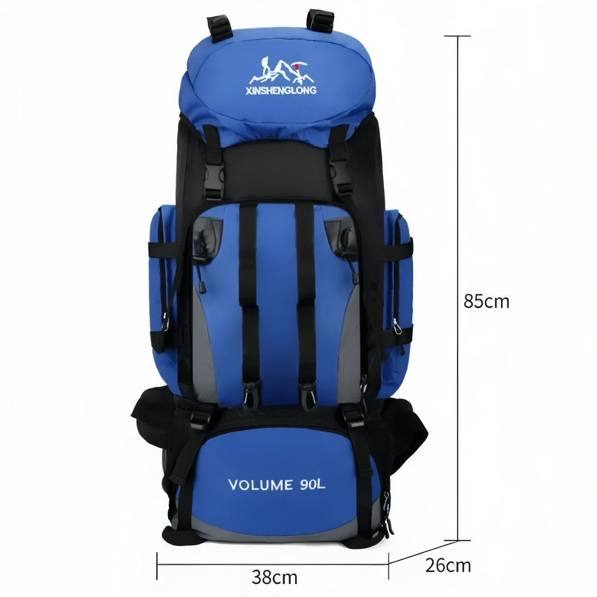 Trekking Backpack size guide - Light Blue - Red - Green - Navy Blue - Black
