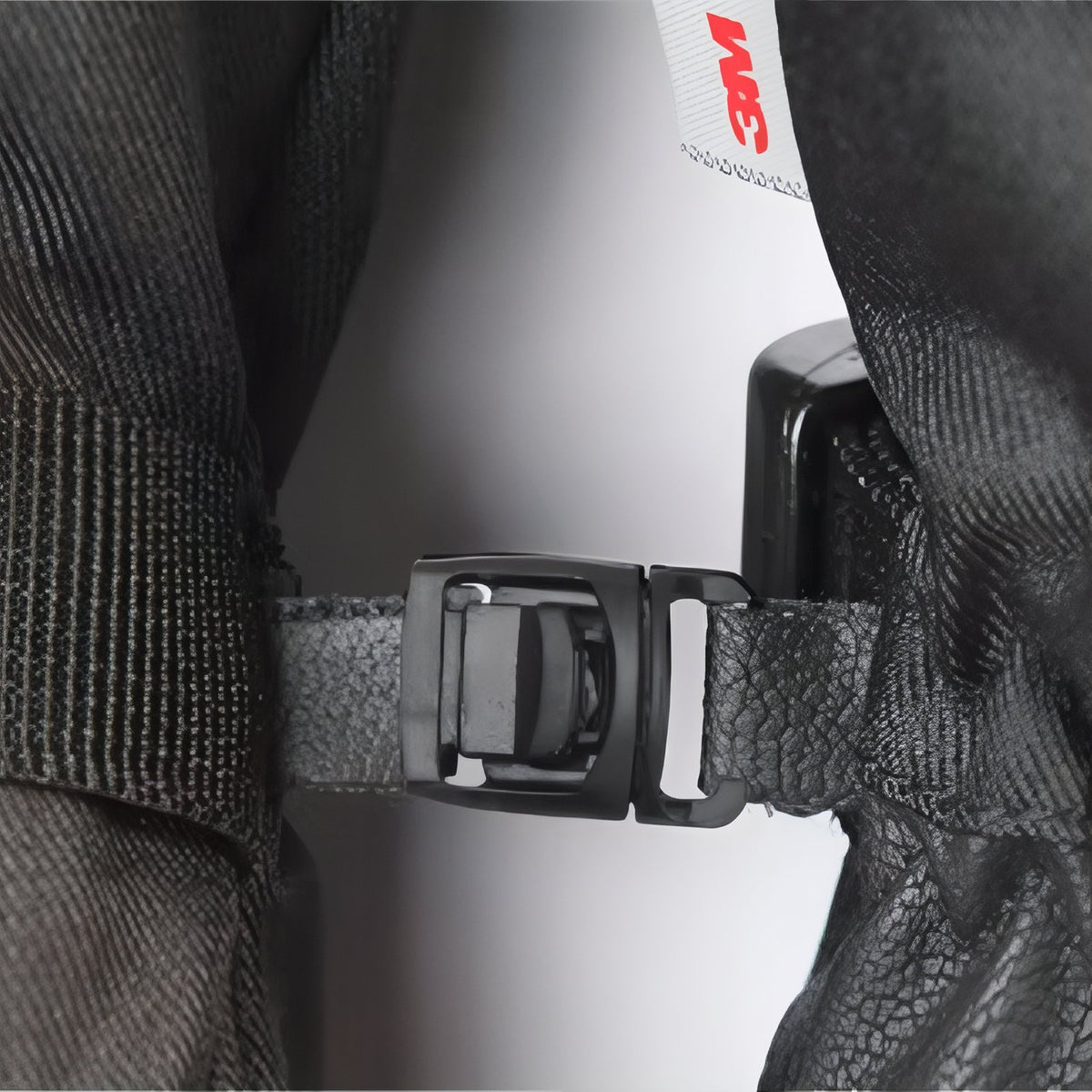 Close-up of Ski Touring Gloves closure - White and Black - Gray and Black - Ebony Black