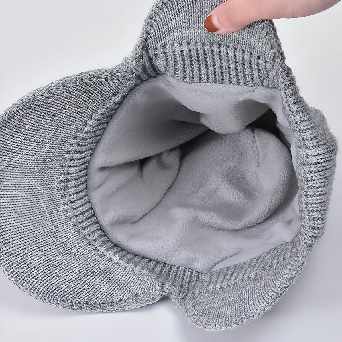 Bonnet Casquette Hiver Homme intérieur du bonnet - Gris Clair - Noir Ébène - Marron Clair - Bleu Marine - Beige Clair - Gris Foncé