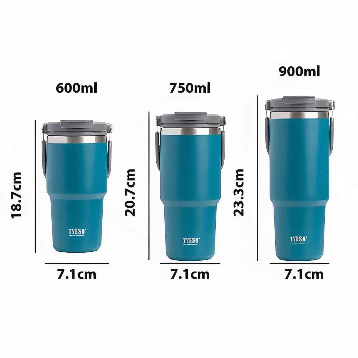 Isothermal Mug With Spout size guide - Sage Green - Burnt Orange - Matte Black - Dark Turquoise - Black and White - Light Purple