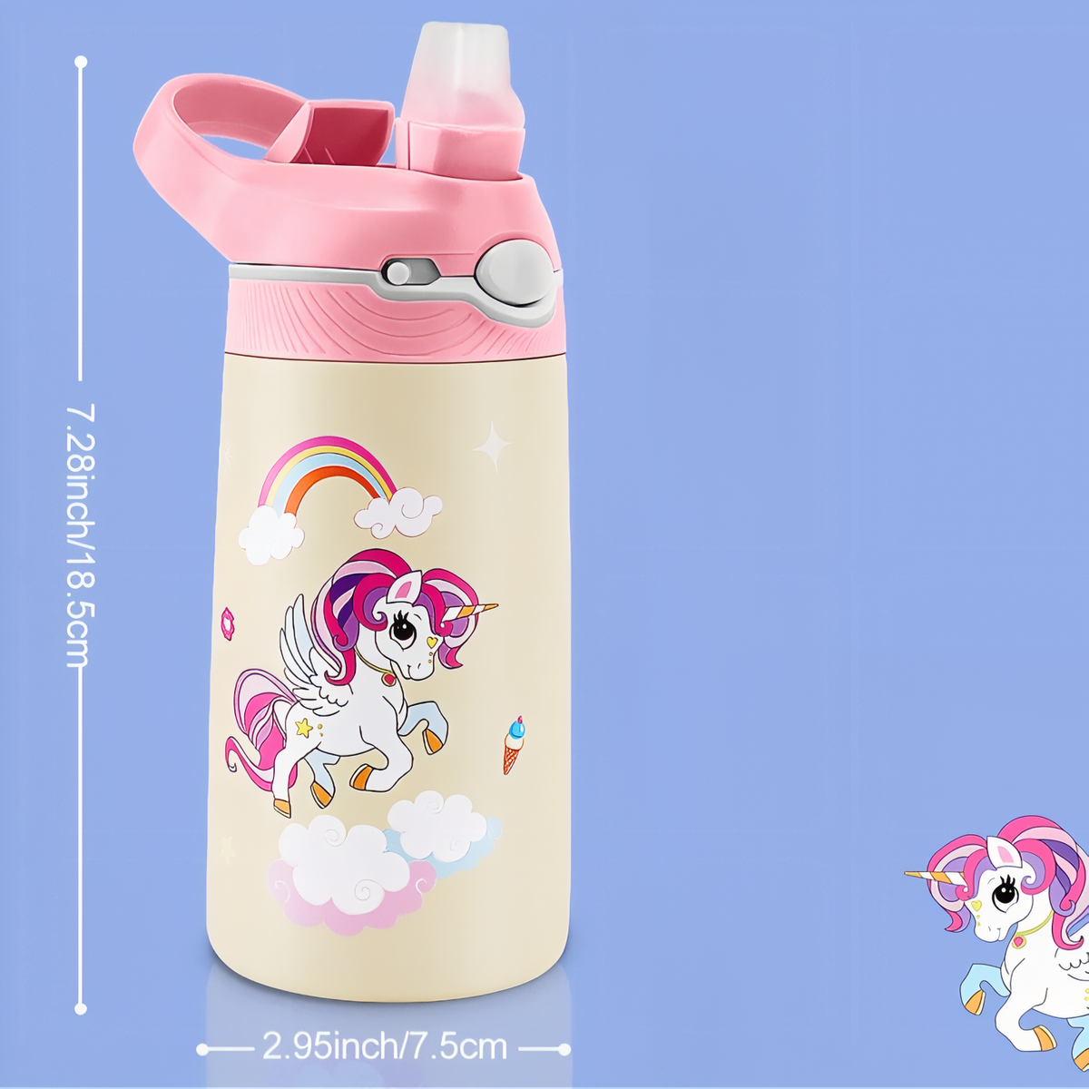 Flamingo Kids Water Bottle 400ML size guide - Flamingo