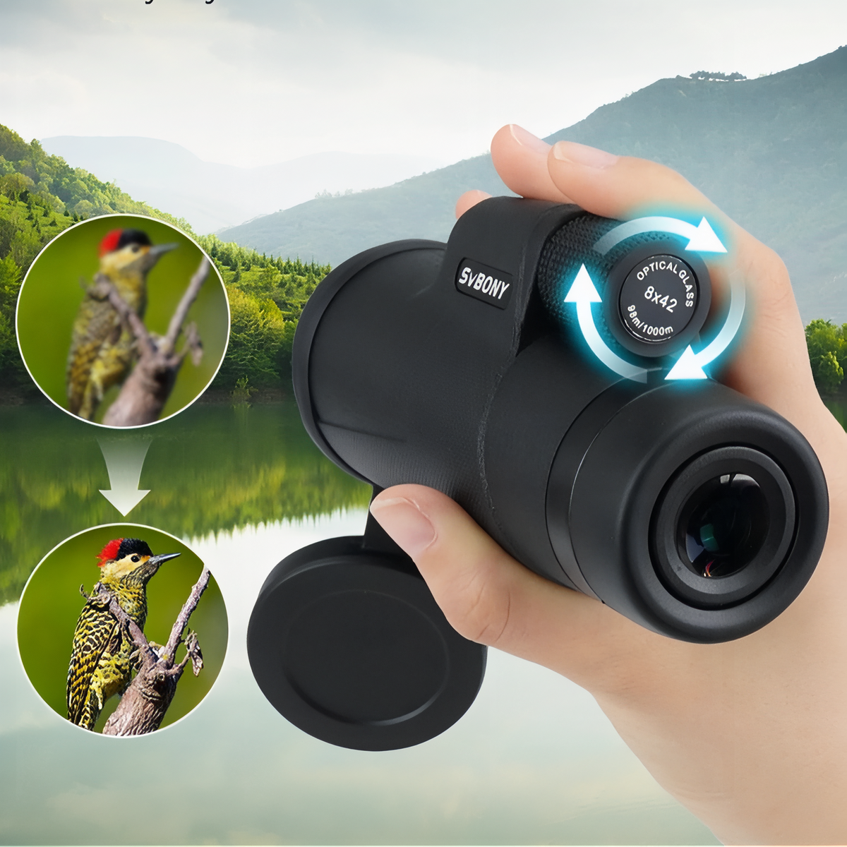 Handheld Hiking Monocular - 8X42 - 10X42