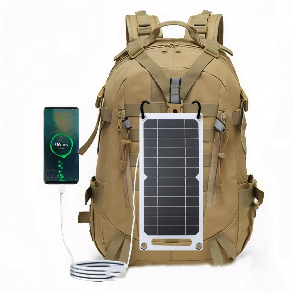 Chargeur Solaire Portable Randonnée 35W mise en situation - Noir Mat