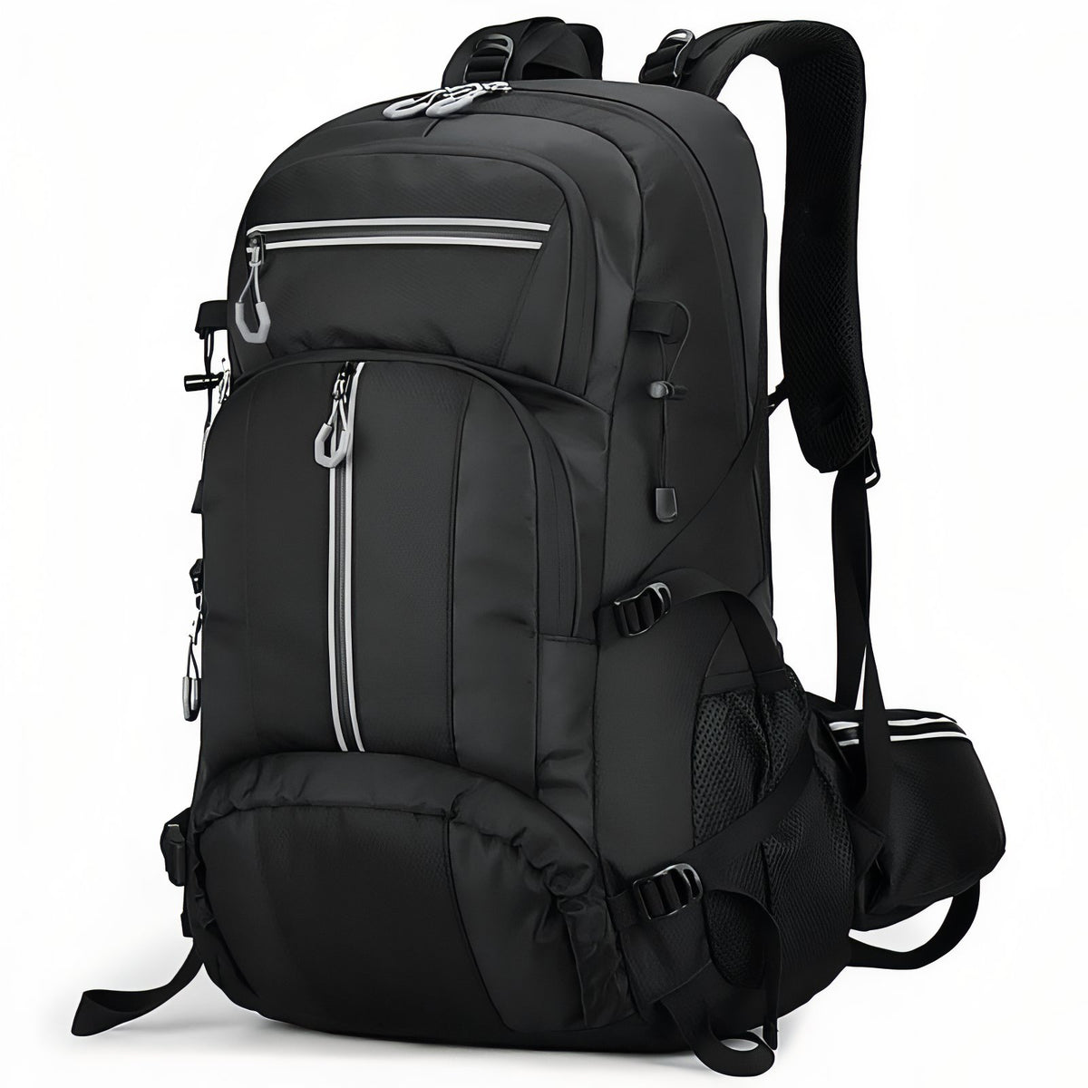 Multi-Pocket Hiking Backpack 55L - Deep Black