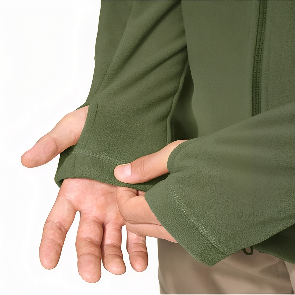 Veste Polaire Randonnée Homme gros plan manche - Vert Olive - Gris - Bleu Marine - Noir