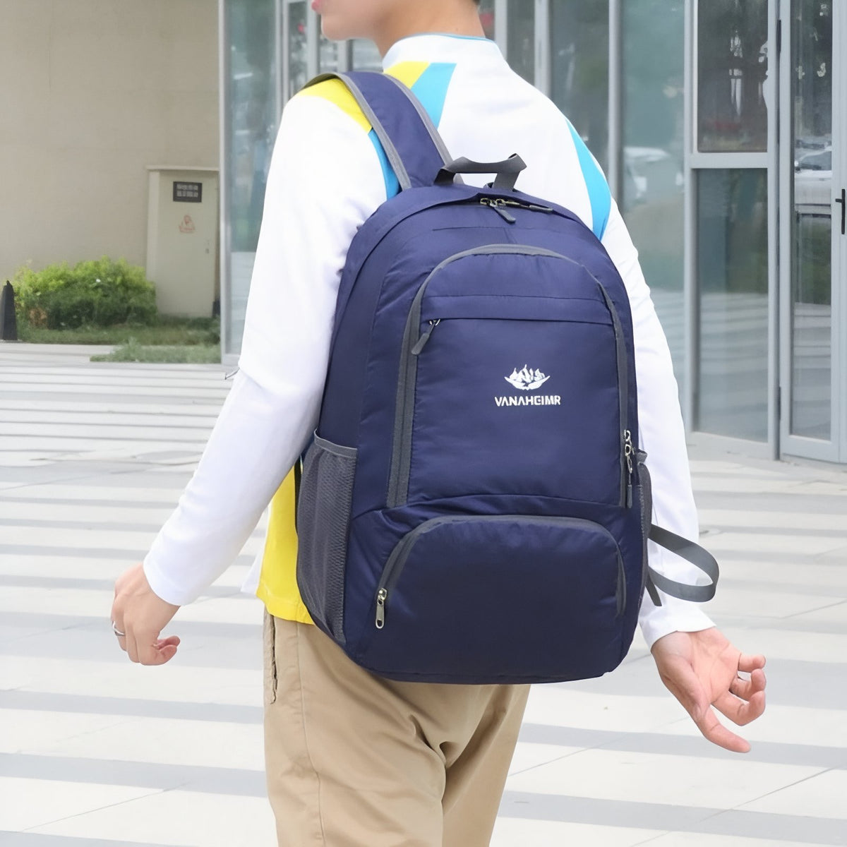 Lightweight Waterproof Backpack carried on the back - Black - Pink - Blue - Navy Blue - Gray - Green - Purple - Red - Orange
