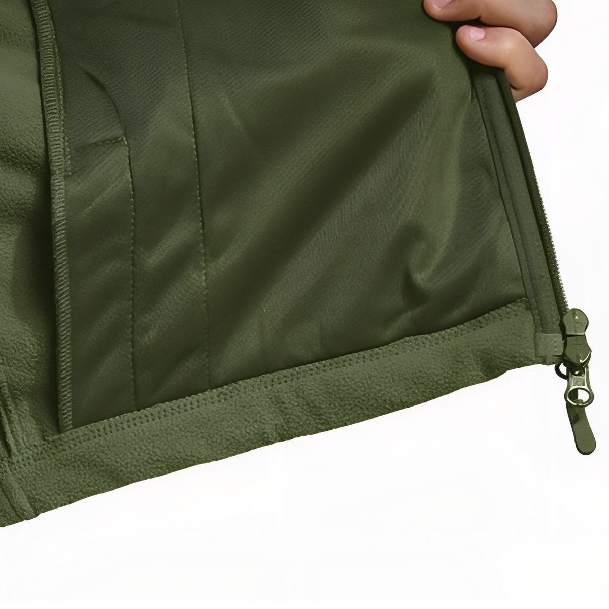 Veste Polaire Randonnée Homme gros plan intérieur - Vert Olive - Gris - Bleu Marine - Noir