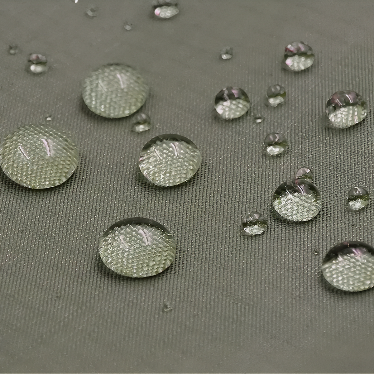Bâche de Randonnée gros plan gouttes d'eau - Vert Militaire - Vert - Noir - Beige