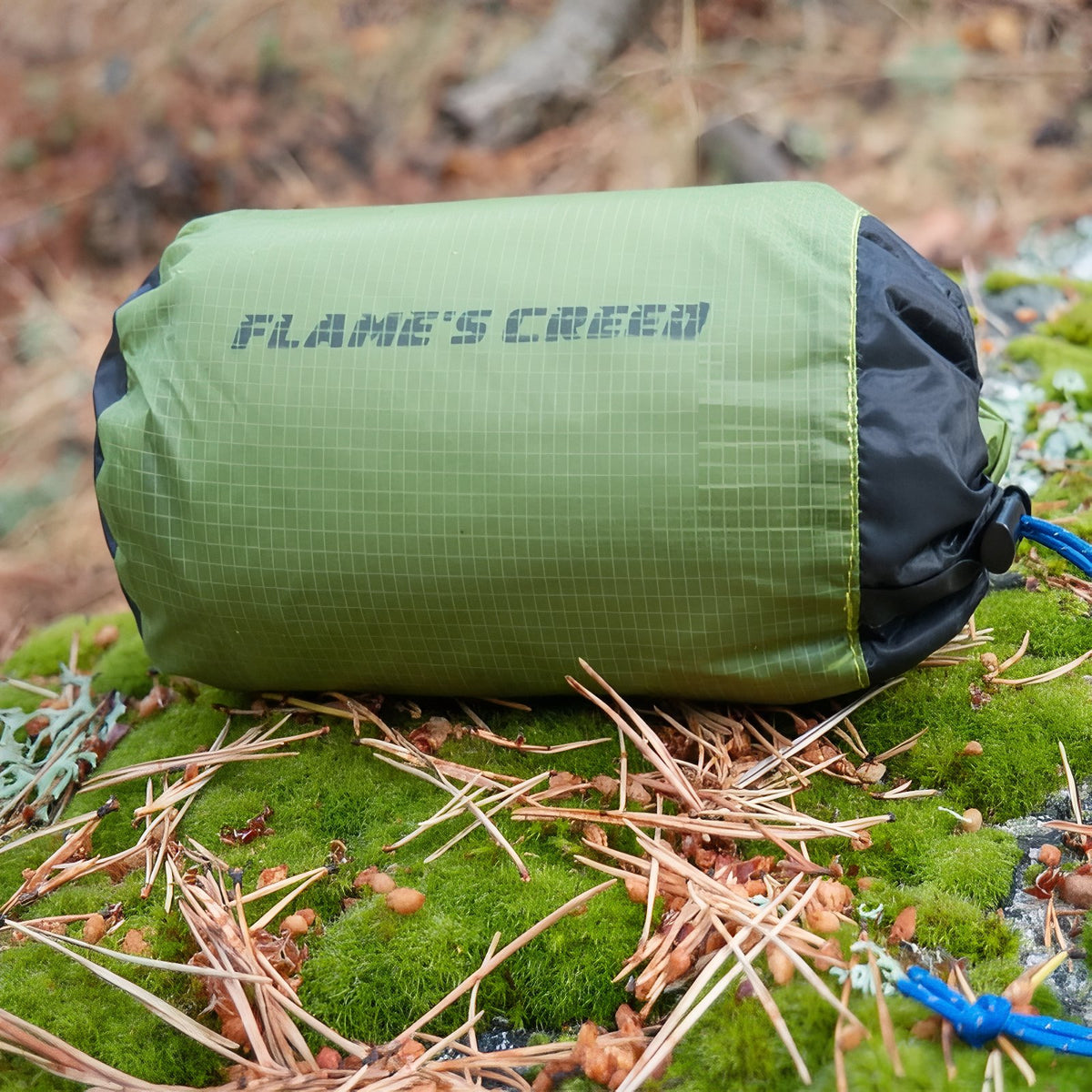 Ultra Light Hiking Tarp close-up on the product - Light Gray - Olive Green - Olive Brown