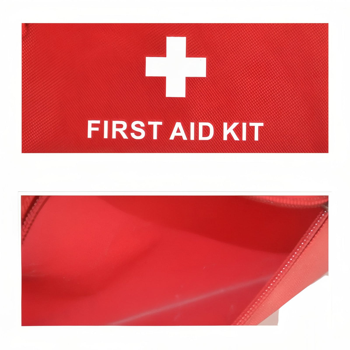 Lightweight First Aid Kit 50pcs close-up zipper closure - Cherry Red - Blue