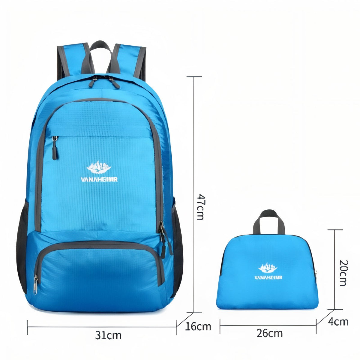 Lightweight Waterproof Backpack size guide - Black - Pink - Blue - Navy Blue - Gray - Green - Purple - Red - Orange