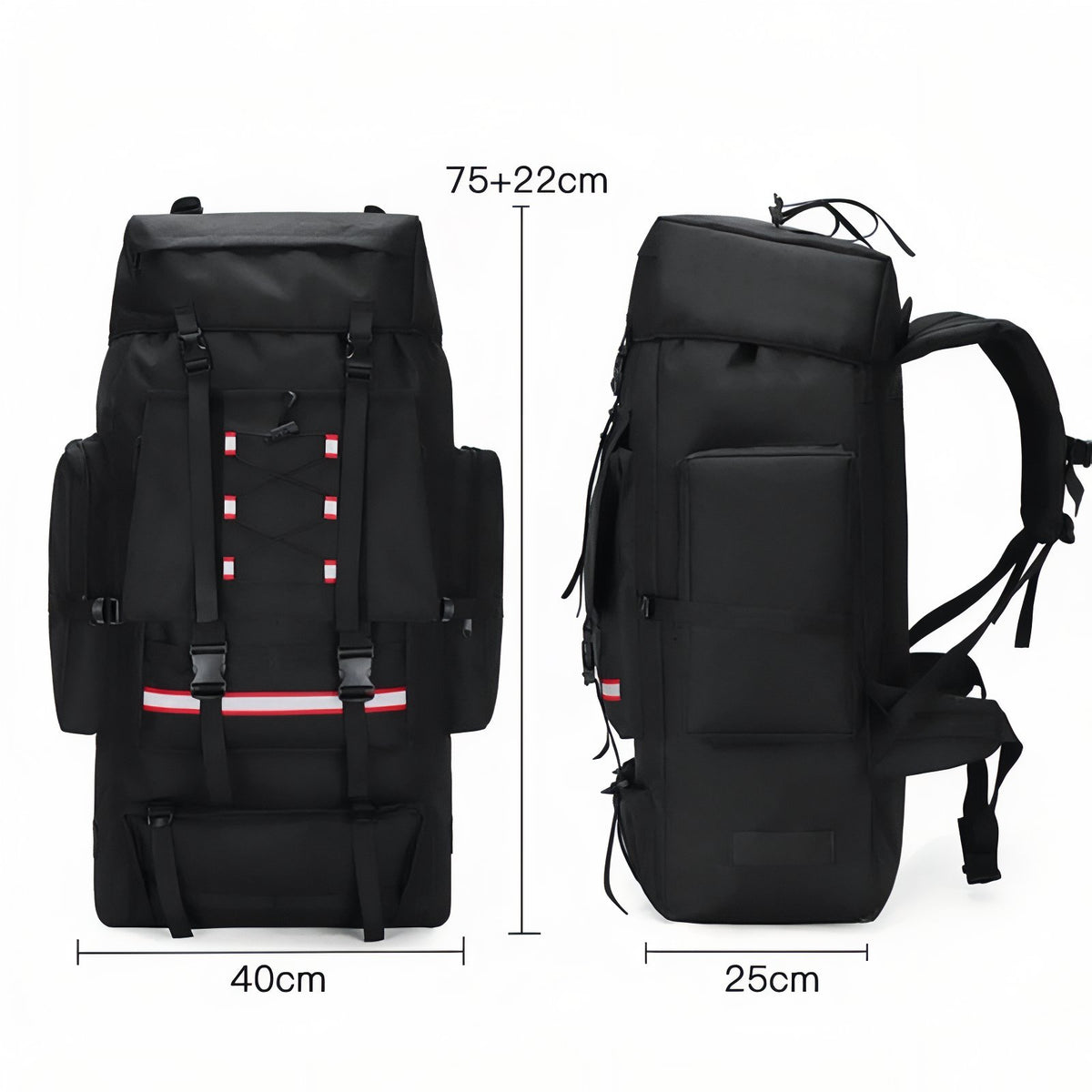 Trek Bag 130L size guide - Khaki - Navy Blue - Camouflage Green - Olive Green - Black - Grey