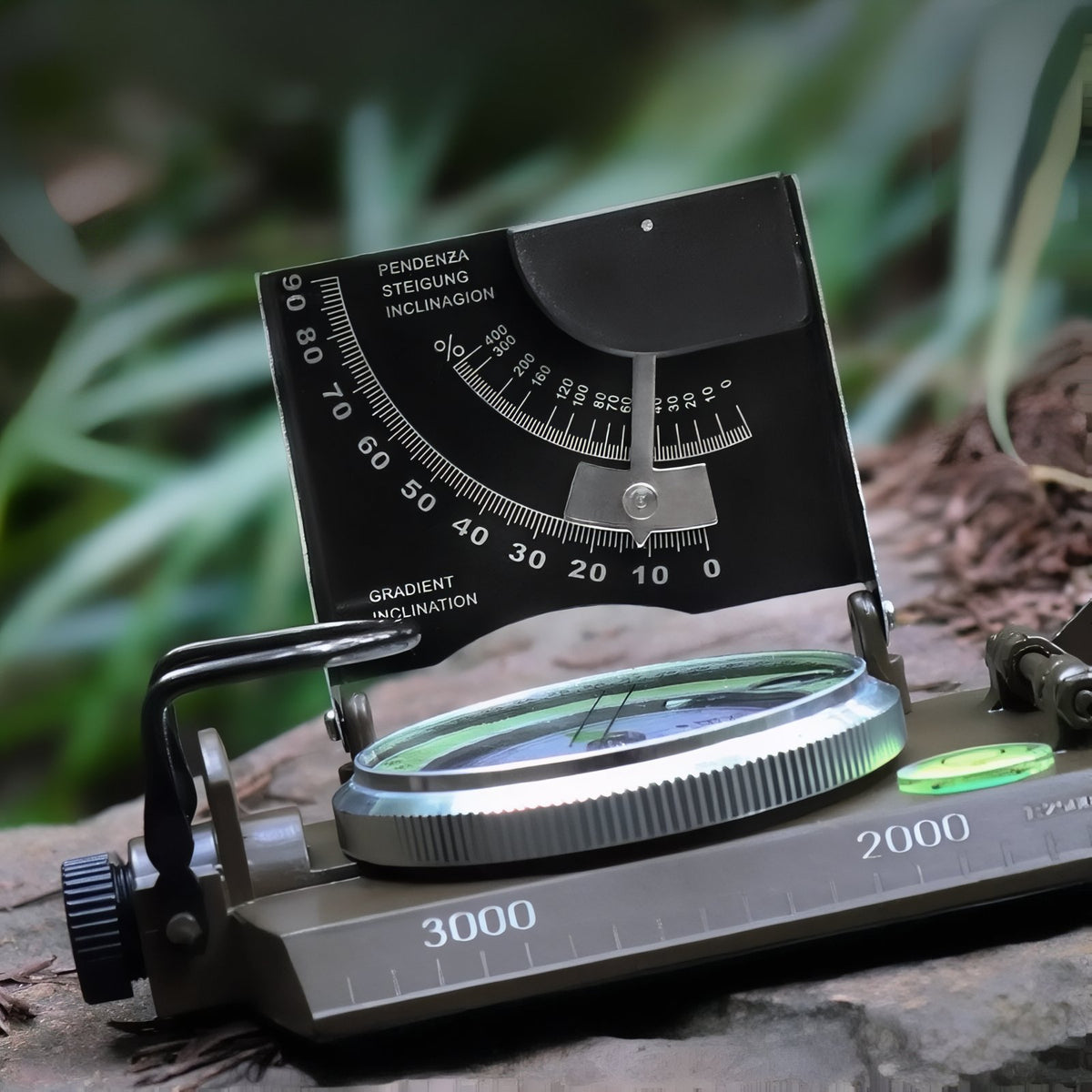 Multifunction Compass with Clinometer close-up clinometer - Military Green