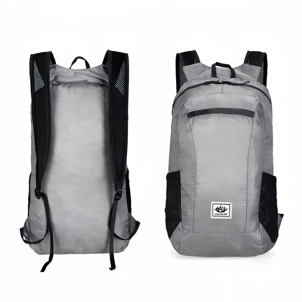 Sac à Dos Randonnée Ultra Léger vue avant et arrière - Gris