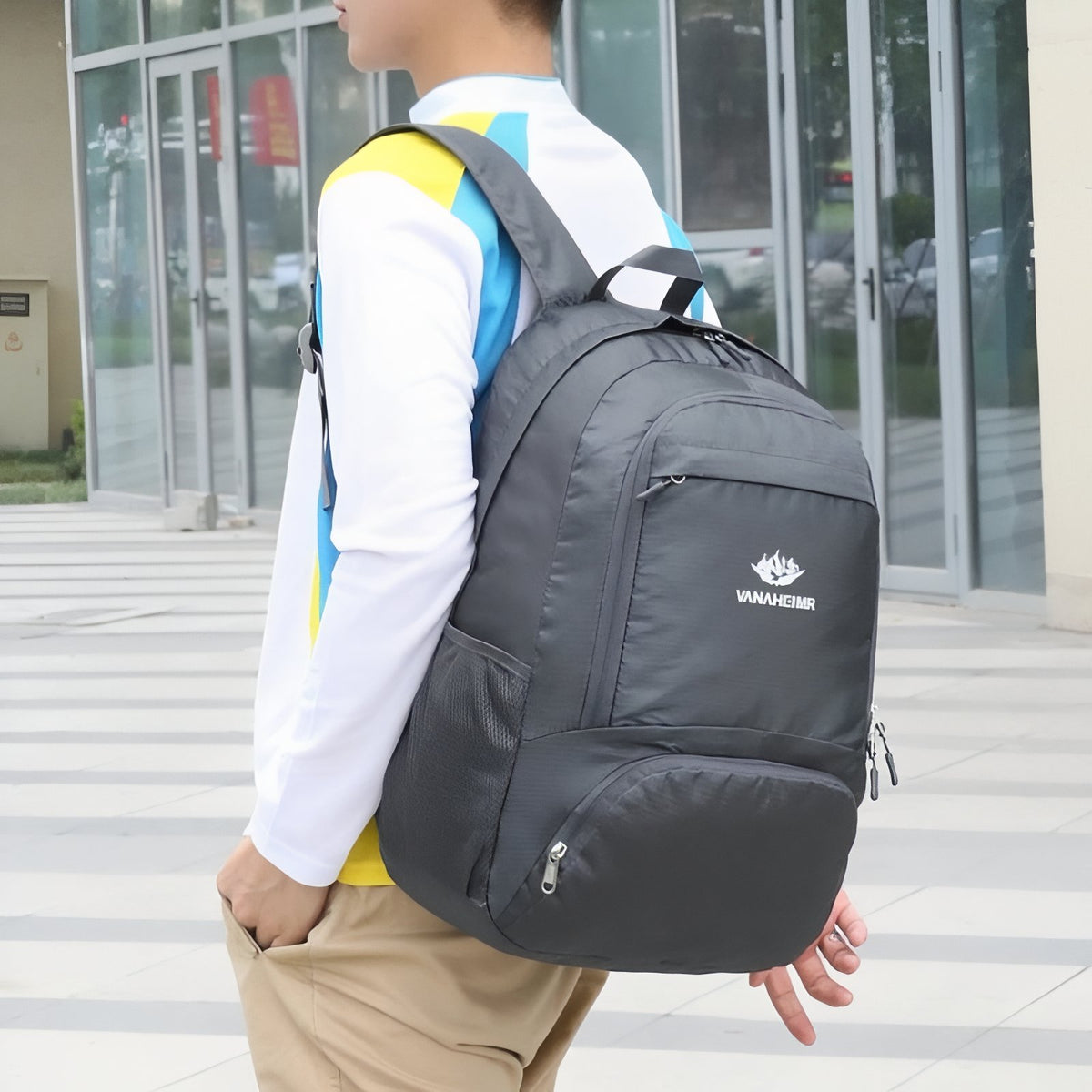 Lightweight Waterproof Backpack carried on the shoulder - Black - Pink - Blue - Navy Blue - Gray - Green - Purple - Red - Orange