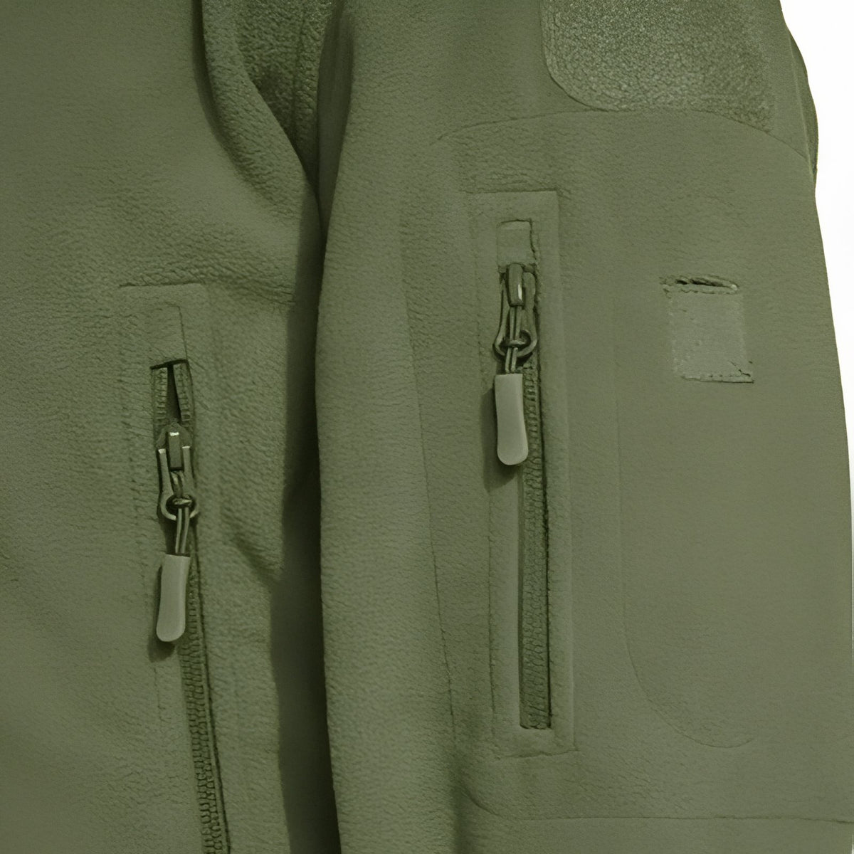 Veste Polaire Randonnée Homme gros plan fermeture zippée - Vert Olive - Gris - Bleu Marine - Noir