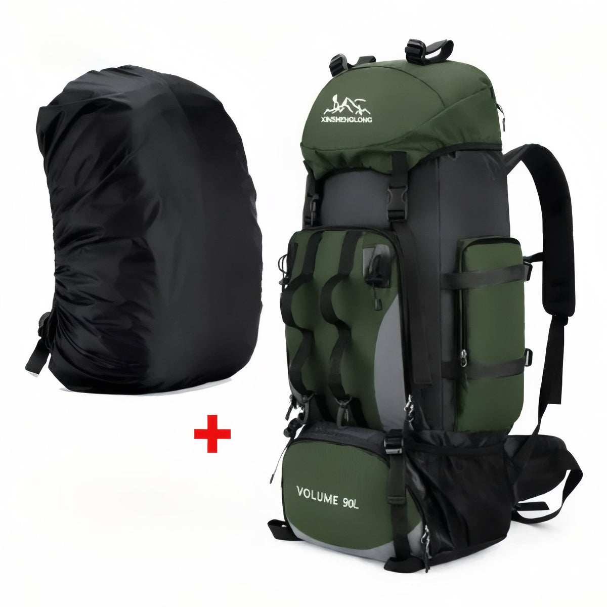 Trekking Backpack - Green - With Rain Cover