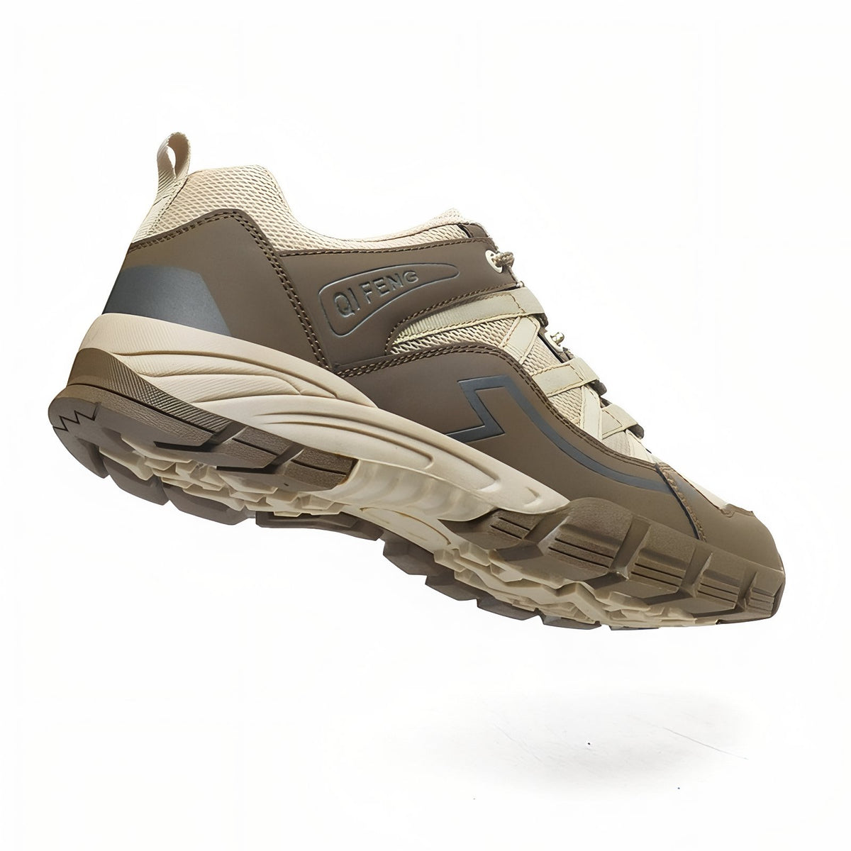 Men's Low Hiking Shoe side view - Beige and Brown