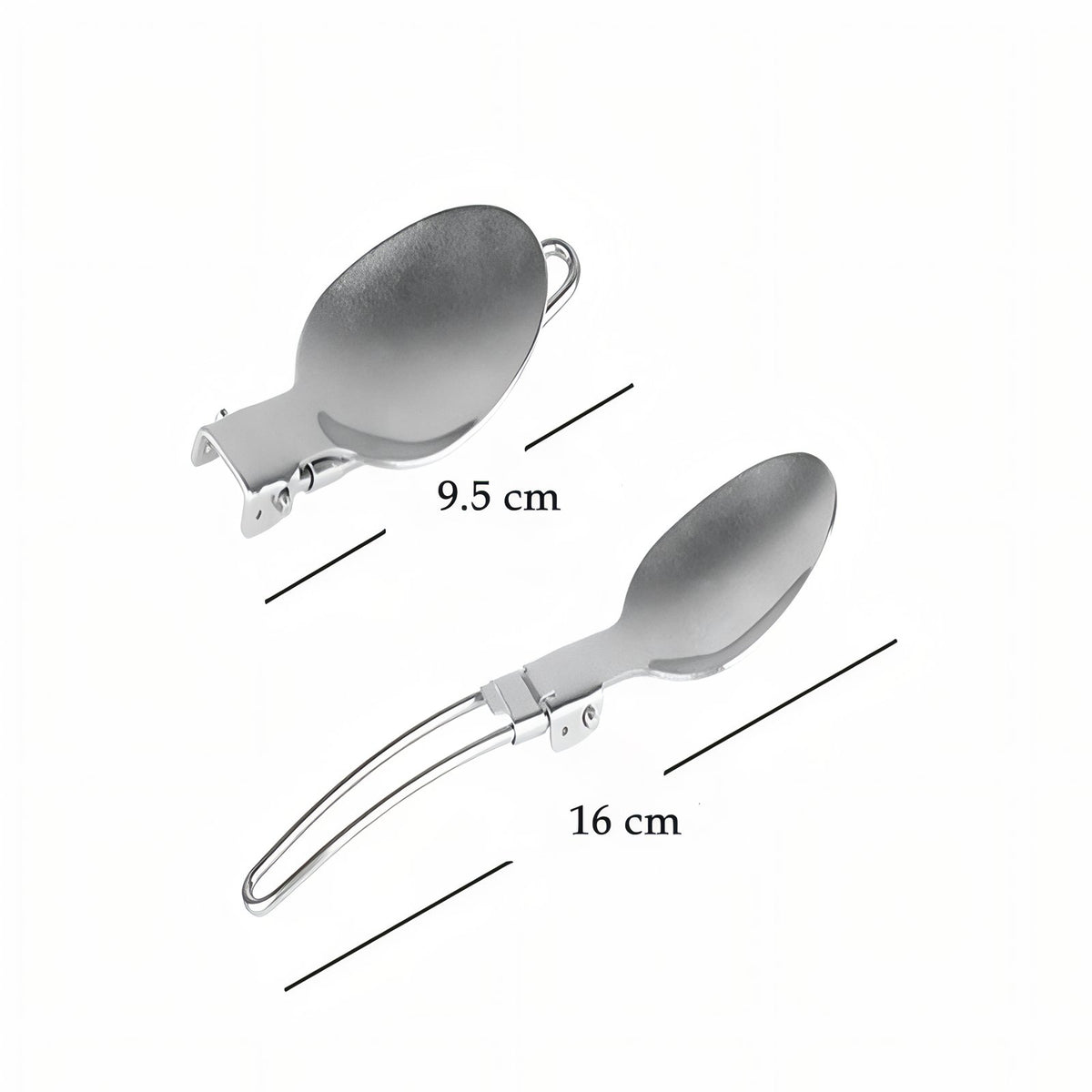 Couvert Pliant Camping guide des dimensions - Cuillère + Fourchette + Couteau