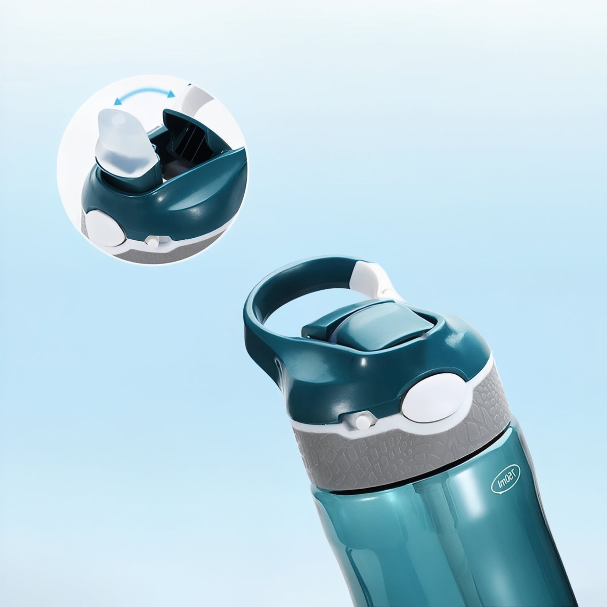 Hiking Filter Water Bottle close-up open cap - Green