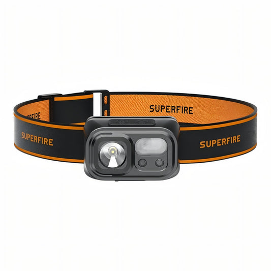 Rechargeable Headlamp 9 Modes - Black and Orange