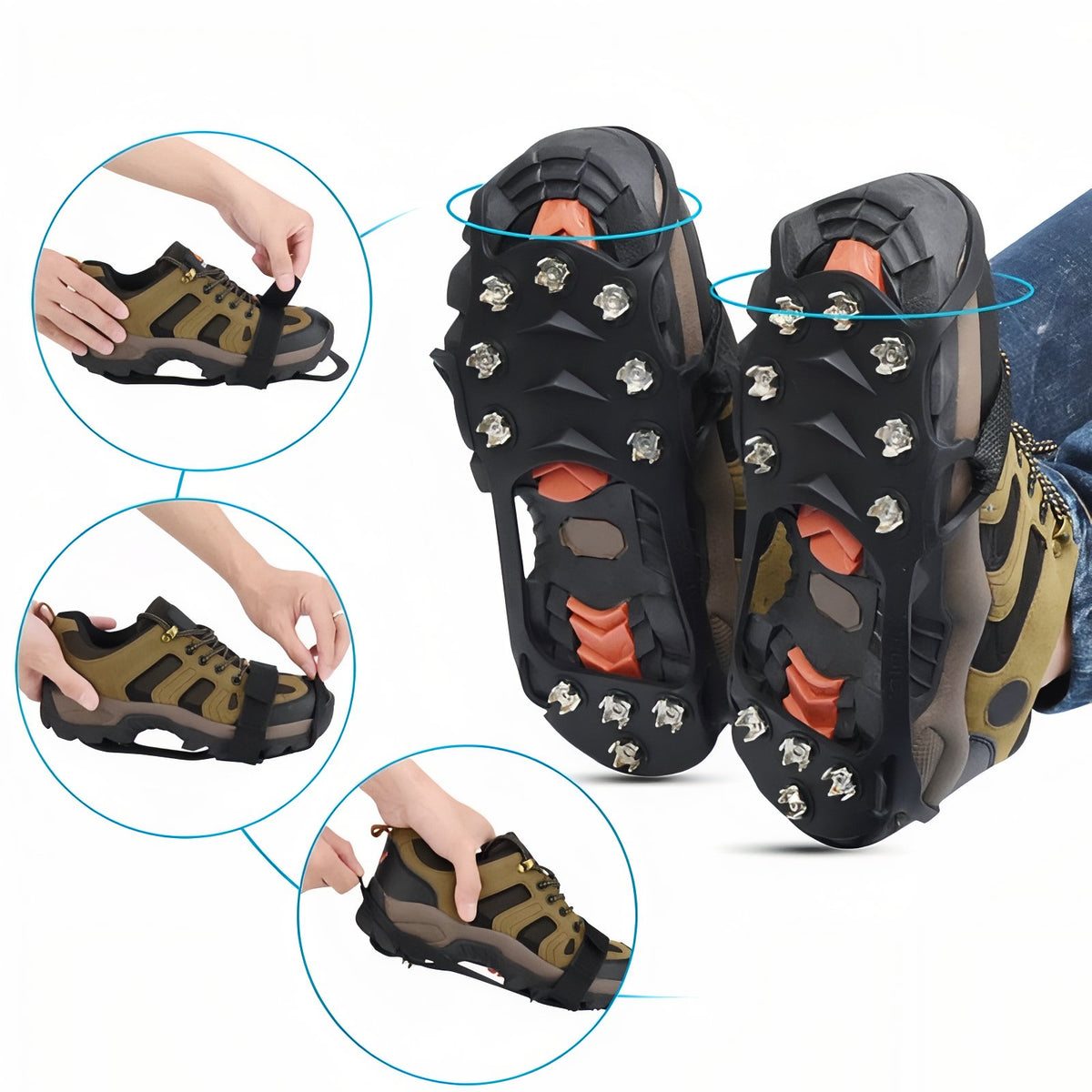 Close-up of Anti-Slip Hiking Crampons 11 Teeth - 31-36 - 36-39 - 39-46 - 46-48