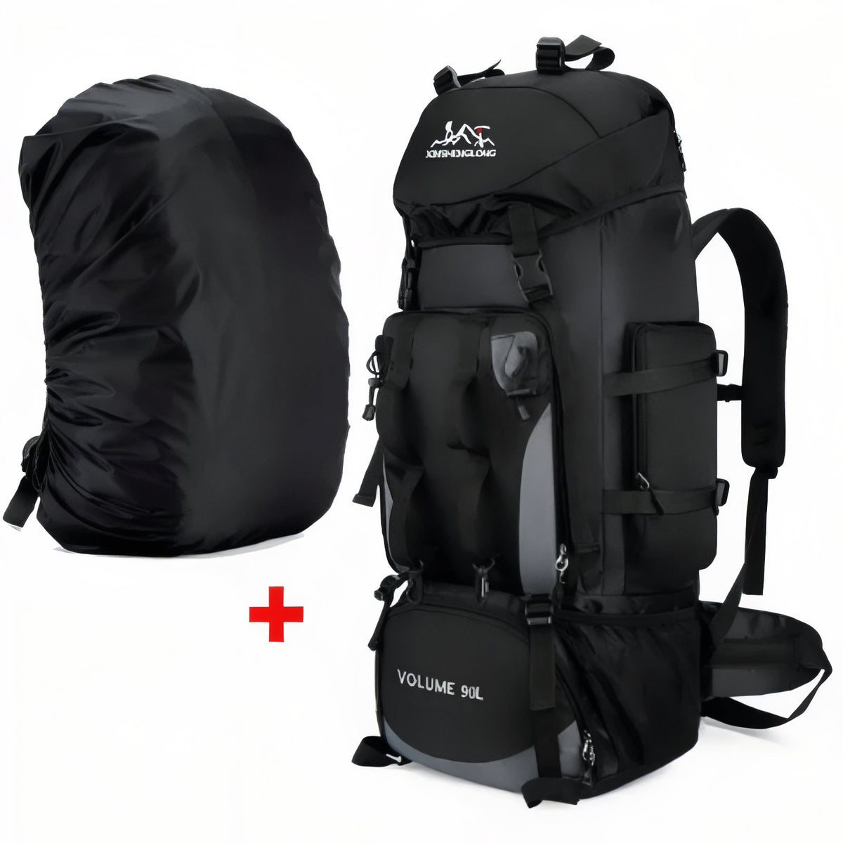 Trekking Backpack - Black - With Rain Cover
