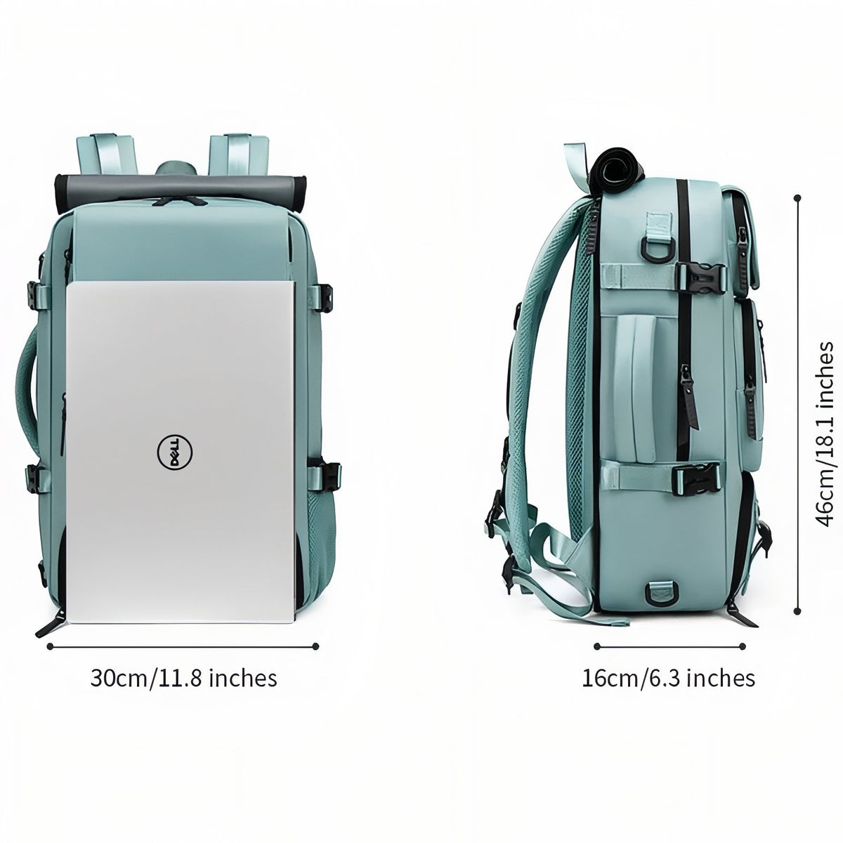 Practical Multi-Compartment Travel Bag size guide - Pink - Turquoise - Gray - Dark Gray - Army Green - Pastel Green - Teal - Black - Lavender
