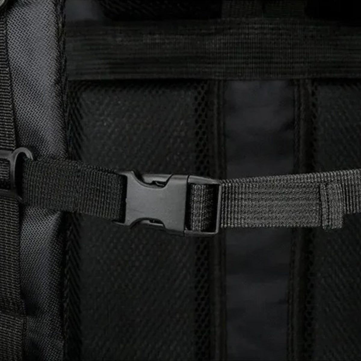 Close-up of Trekking Backpack strap closure - Light Blue - Red - Green - Navy Blue - Black