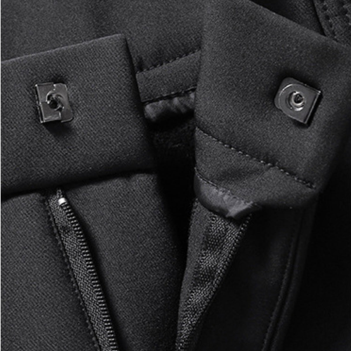 Men's Hiking Fleece Pants close-up zip closure - Black - Gray - Navy Blue