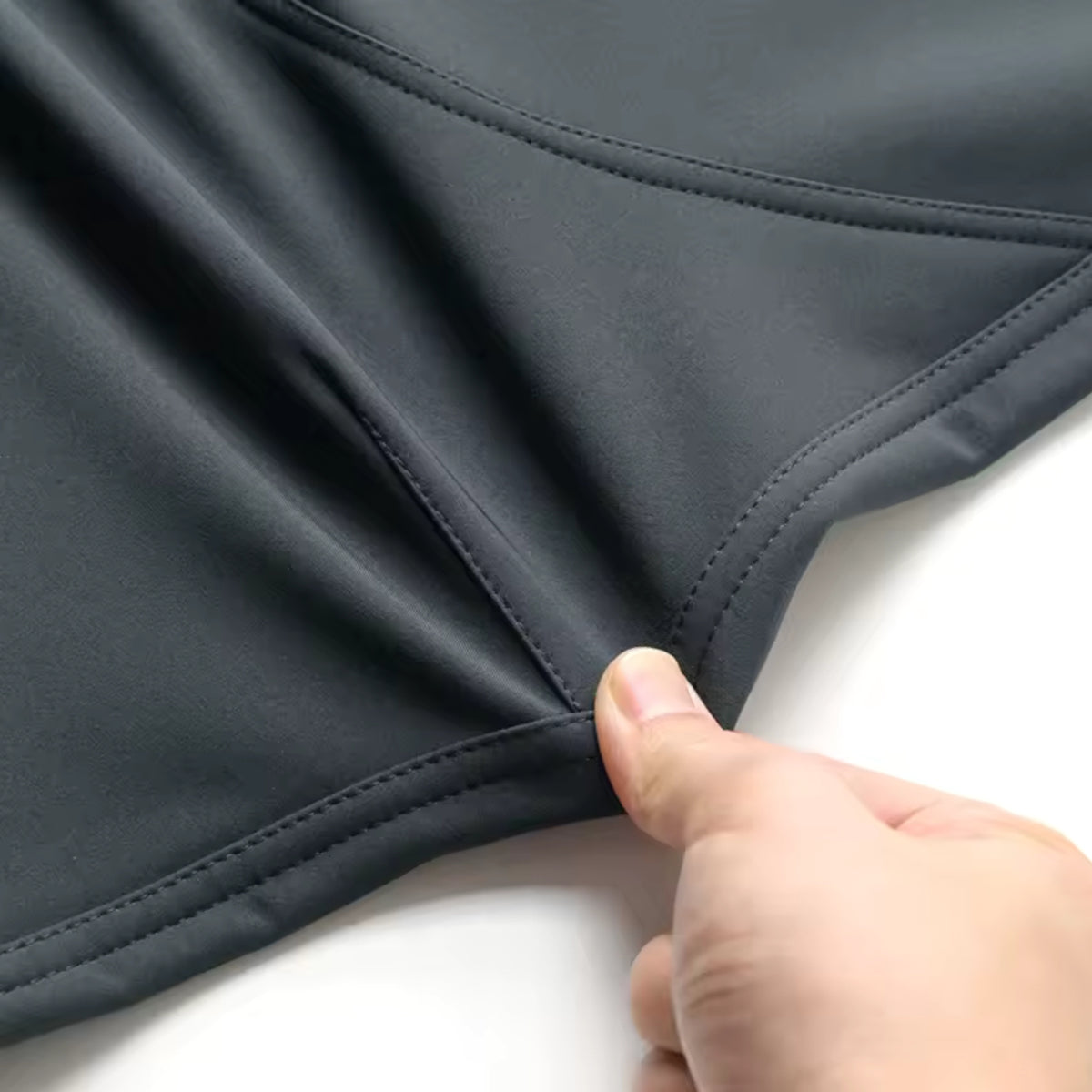 Men's Hiking Fleece Pants close-up seam - Black - Gray - Navy Blue