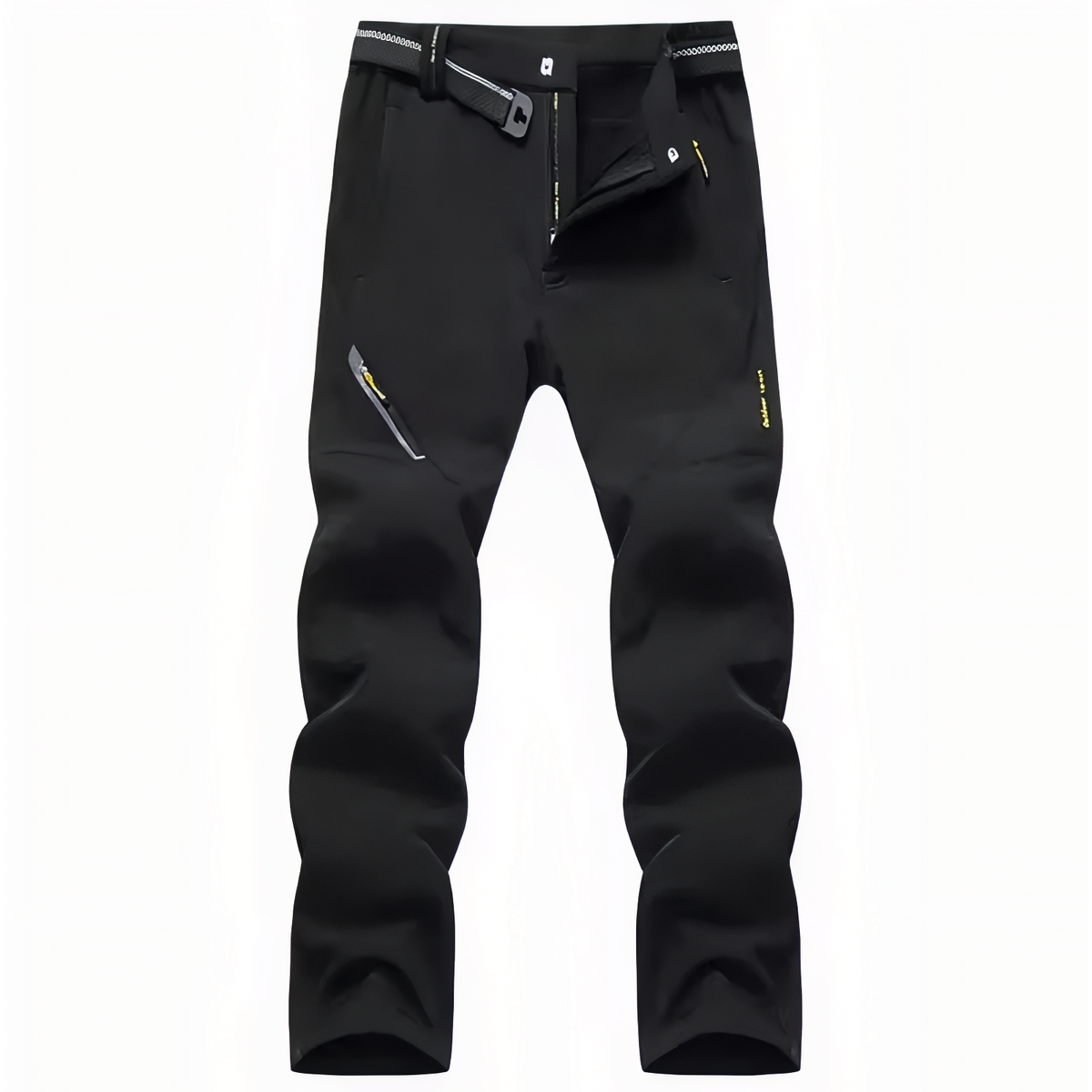 Men's Fleece-Lined Hiking Pants - Deep Black