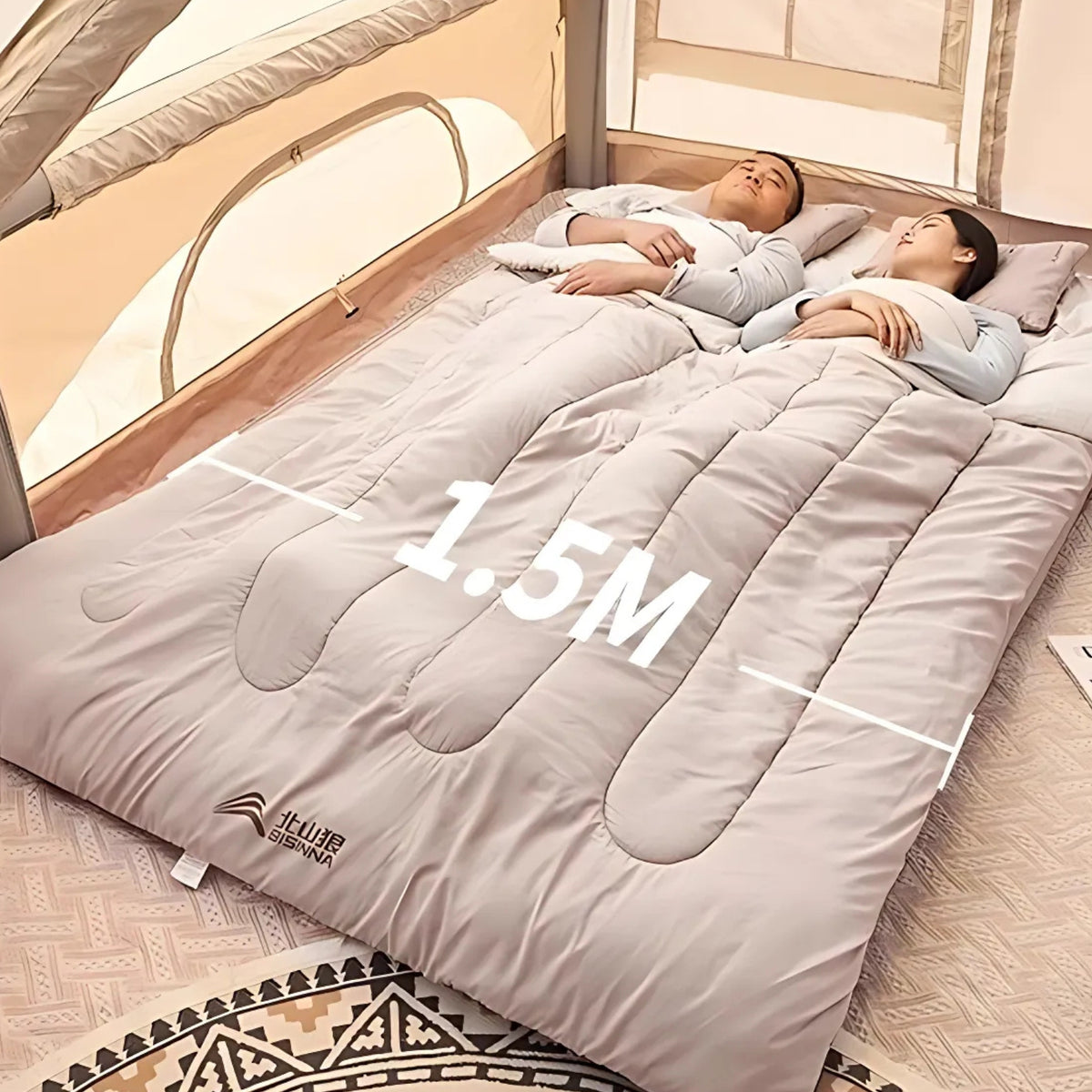 2-Person Detachable Sleeping Bag in Tent Setting - 12°C to 20°C / 2.6Kg - 5°C to 10°C / 3.2Kg