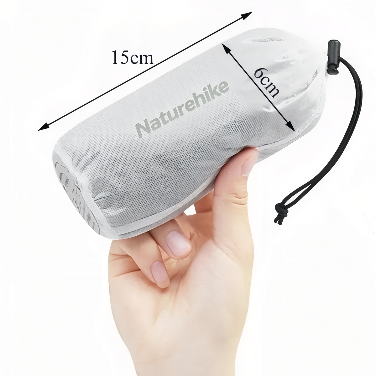 Sleeping Bag Liner carried by hand - Light Grey - Dark Olive - Sand Beige