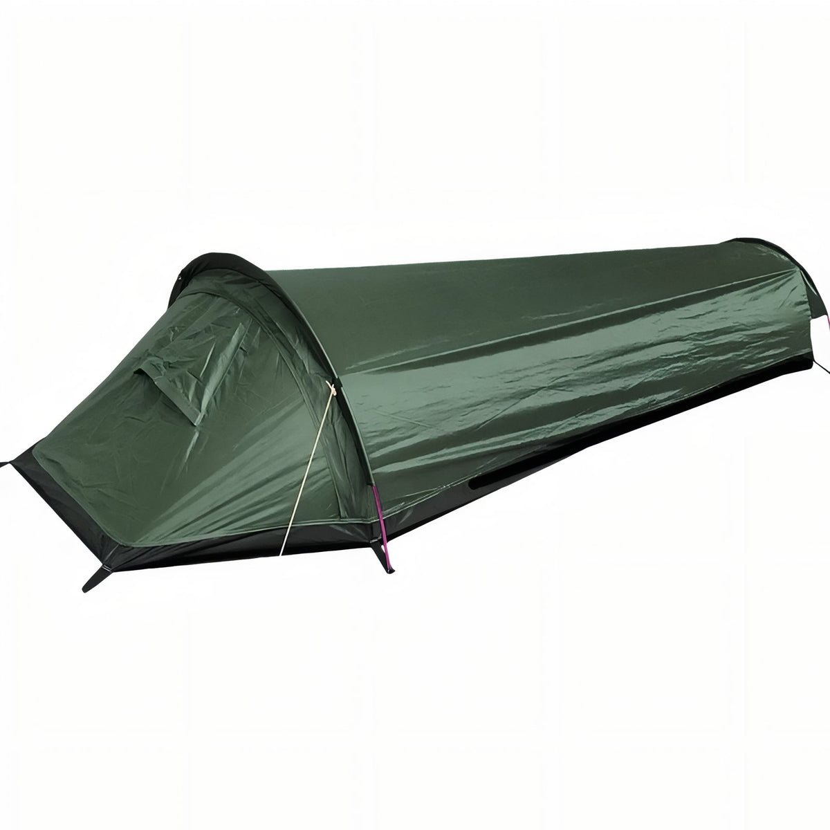 1-Person Hiking Tent side view - Dark Green