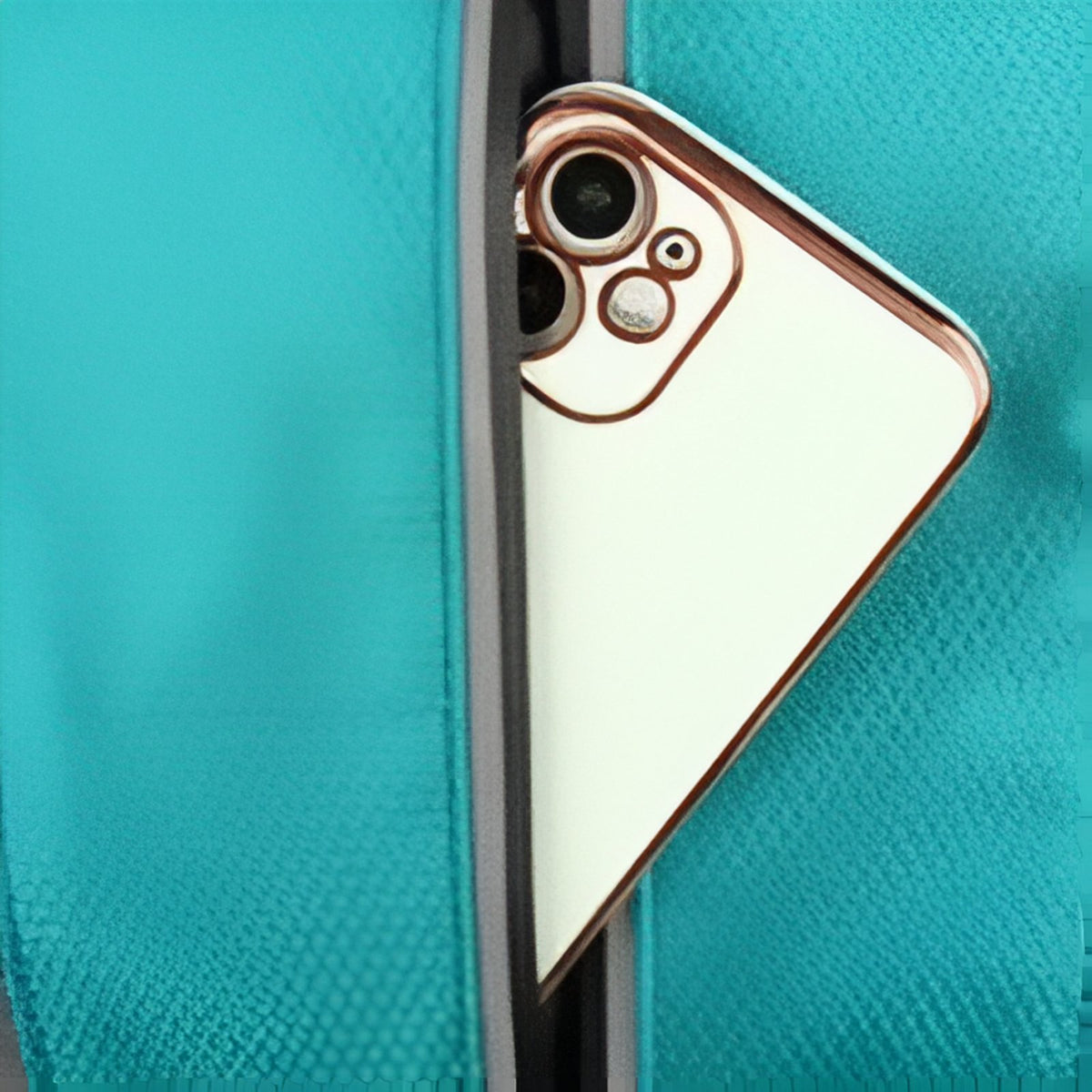Multi-Pocket Hiking Backpack 55L close-up zip closure - Turquoise and Gray - Dark Gray and Black - Dark Gray and Navy Blue - Deep Black - Orange and Gray