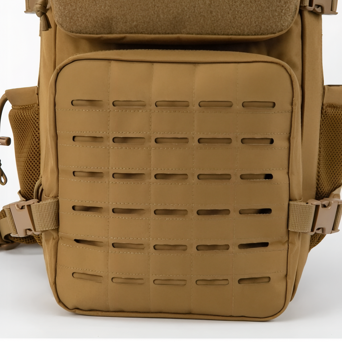 Close-up detail of Military Backpack Sand 25L material - Dark Brown