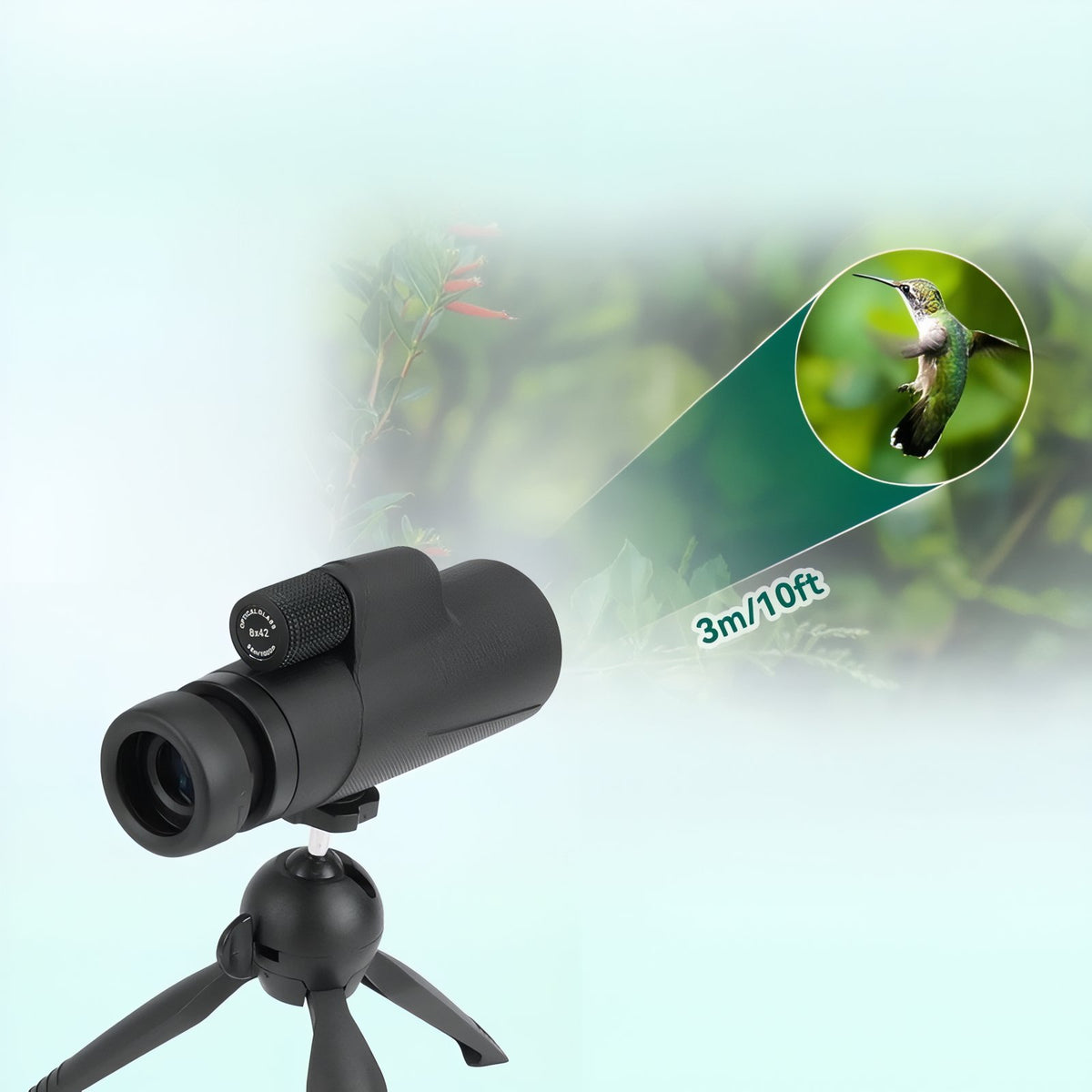 Hiking Monocular in use with bird - 8X42 - 10X42