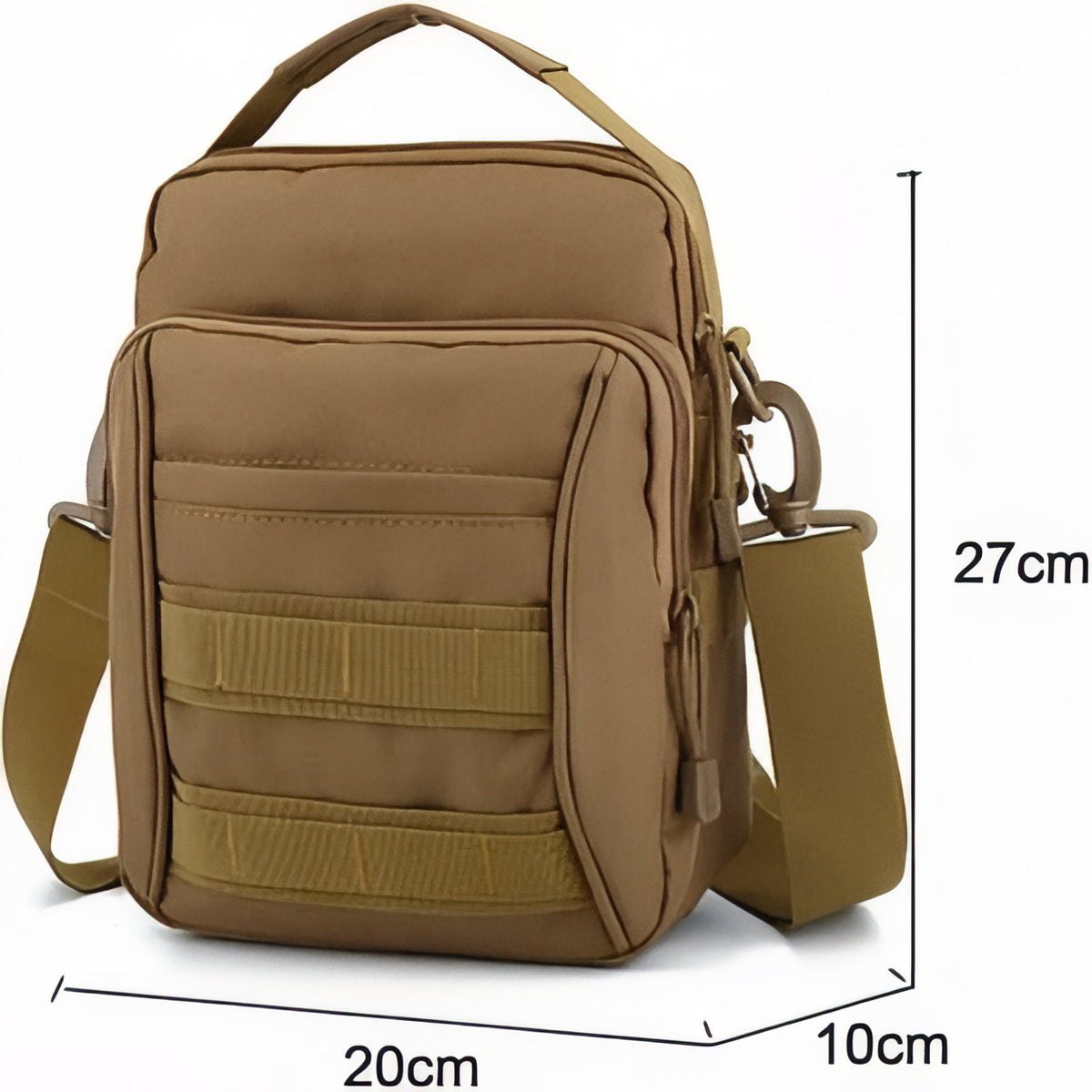 Hiking Shoulder Bag size guide - Dark Brown - Olive Green - Matte Black