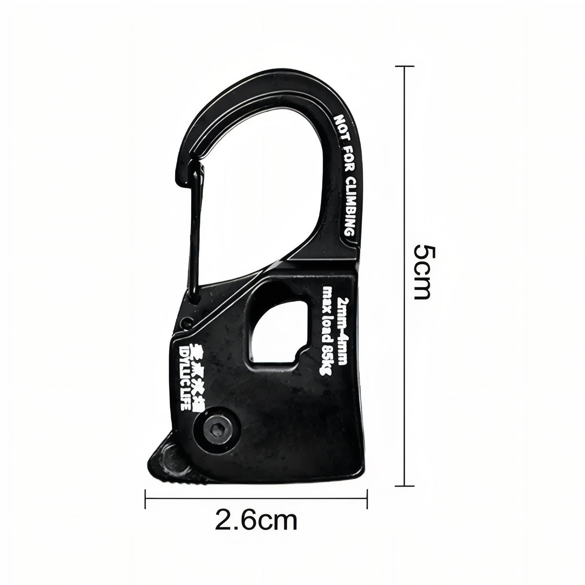 Tent Rope Tensioner size guide - Ebony Black