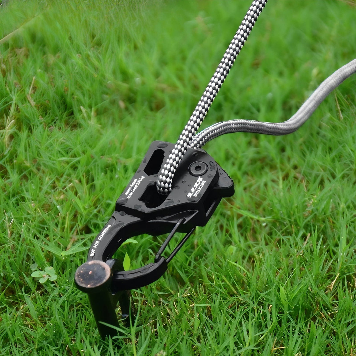 Close-up of Tent Rope Tensioner product - Ebony Black